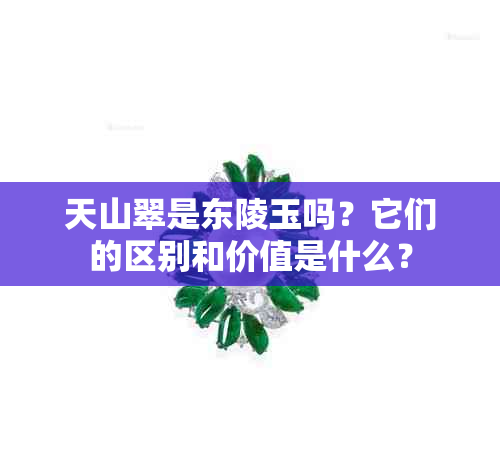 天山翠是东陵玉吗？它们的区别和价值是什么？