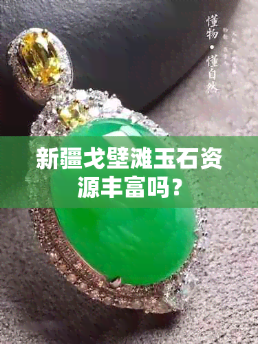 新疆戈壁滩玉石资源丰富吗？