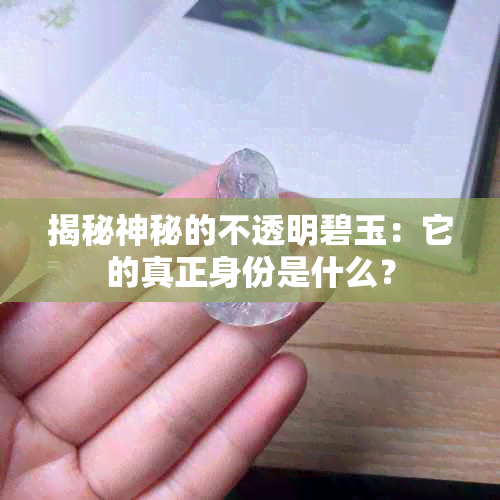 揭秘神秘的不透明碧玉：它的真正身份是什么？