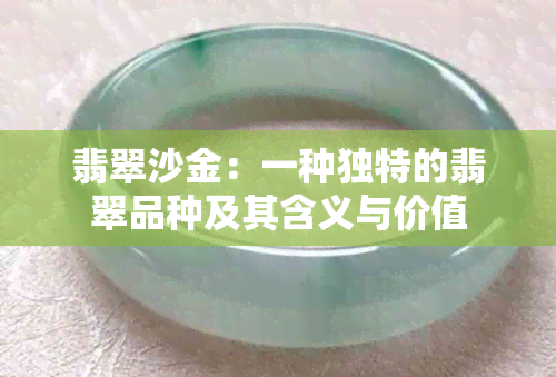 翡翠沙金：一种独特的翡翠品种及其含义与价值