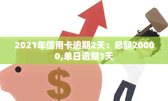 2021年信用卡逾期2天：总额20000,单日逾期1天