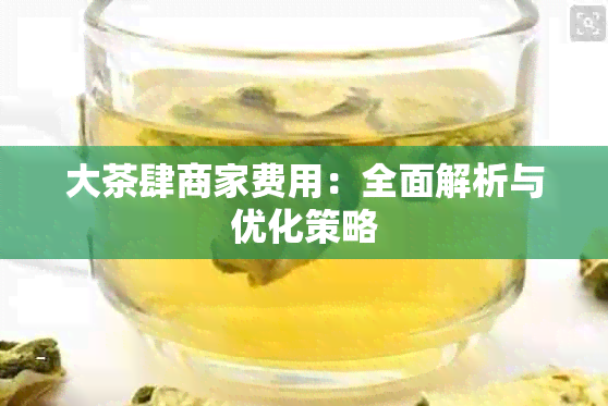 大茶肆商家费用：全面解析与优化策略