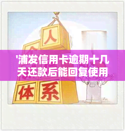 '浦发信用卡逾期十几天还款后能回复使用吗？安全吗？真的吗？'