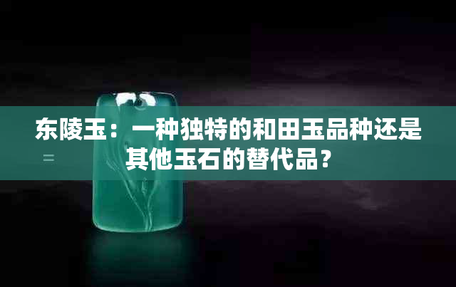 东陵玉：一种独特的和田玉品种还是其他玉石的替代品？