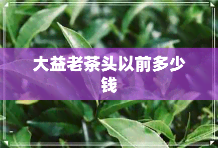 大益老茶头以前多少钱