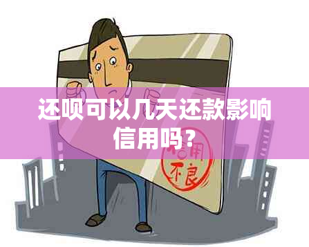 还款可以几天还款影响信用吗？