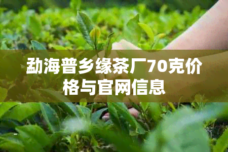 勐海普乡缘茶厂70克价格与官网信息