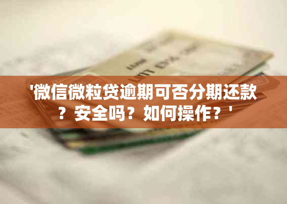 '微信微粒贷逾期可否分期还款？安全吗？如何操作？'