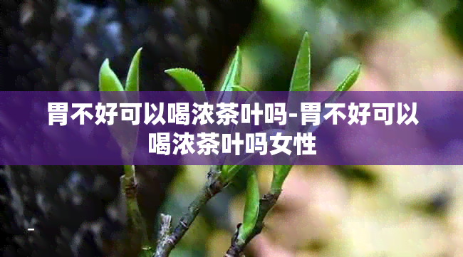 胃不好可以喝浓茶叶吗-胃不好可以喝浓茶叶吗女性