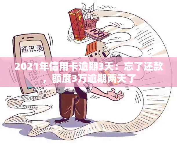 2021年信用卡逾期3天：忘了还款，额度3万逾期两天了