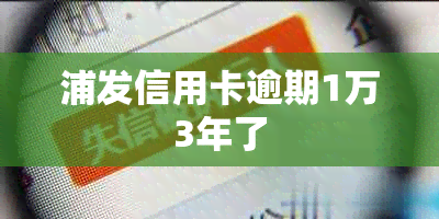 浦发信用卡逾期1万3年了