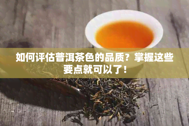 如何评估普洱茶色的品质？掌握这些要点就可以了！