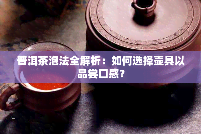 普洱茶泡法全解析：如何选择壶具以品尝口感？