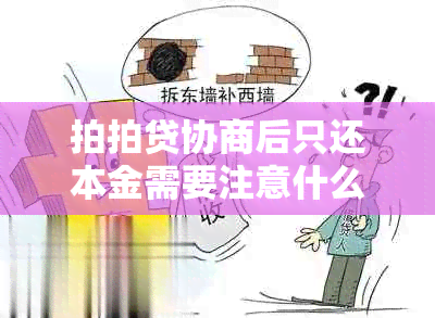 拍拍贷协商后只还本金需要注意什么