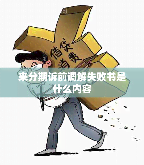 来分期诉前调解失败书是什么内容