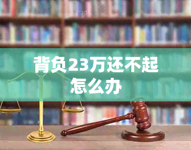 背负23万还不起怎么办