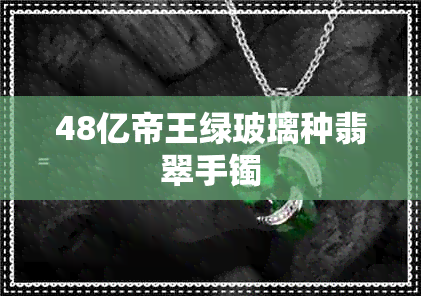 48亿帝王绿玻璃种翡翠手镯