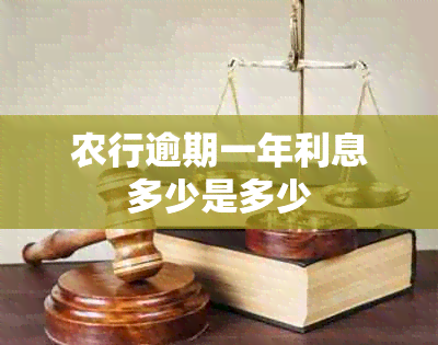 农行逾期一年利息多少是多少