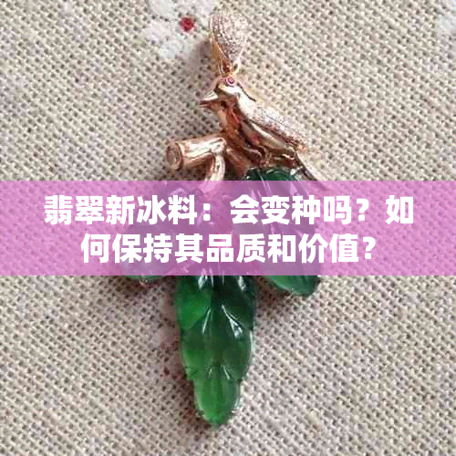 翡翠新冰料：会变种吗？如何保持其品质和价值？