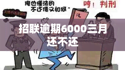 招联逾期6000三月还不还