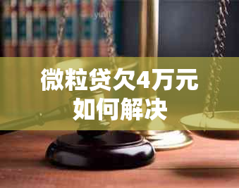 微粒贷欠4万元如何解决