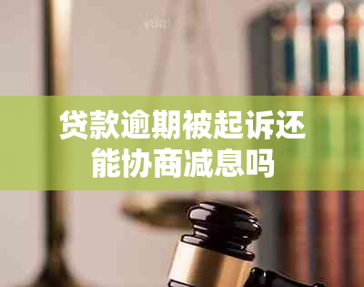 贷款逾期被起诉还能协商减息吗