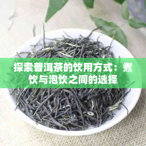 探索普洱茶的饮用方式：煮饮与泡饮之间的选择