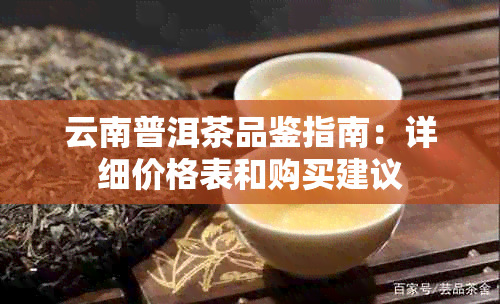 云南普洱茶品鉴指南：详细价格表和购买建议