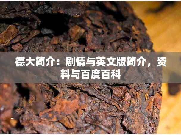 德大简介：剧情与英文版简介，资料与百度百科