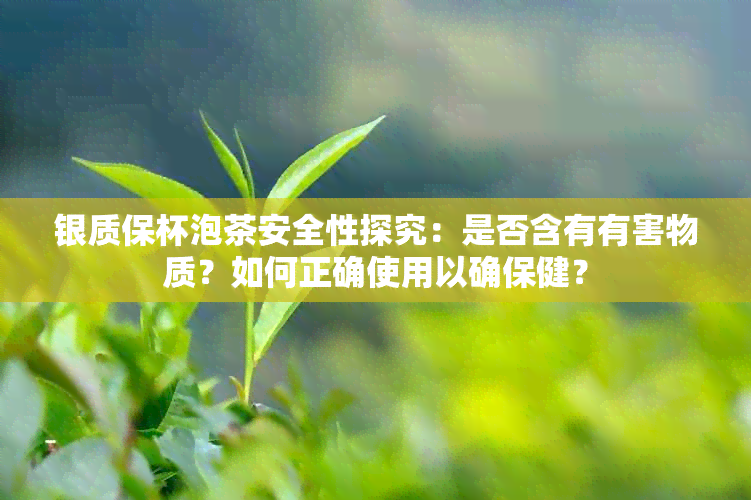 银质保杯泡茶安全性探究：是否含有有害物质？如何正确使用以确保健？