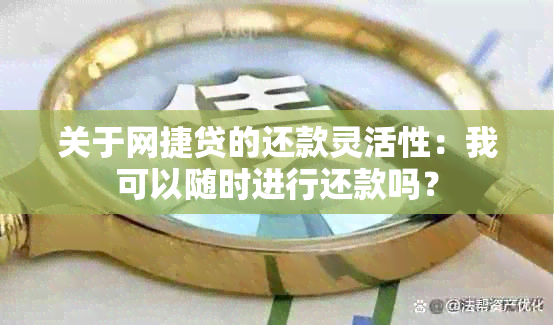 关于网捷贷的还款灵活性：我可以随时进行还款吗？