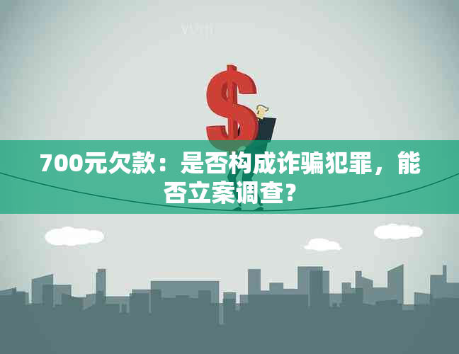 700元欠款：是否构成诈骗犯罪，能否立案调查？