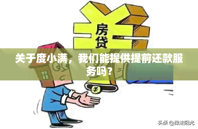 关于度小满，我们能提供提前还款服务吗？