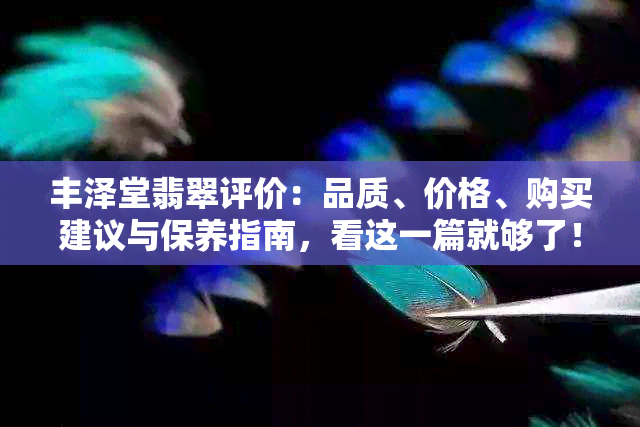 丰泽堂翡翠评价：品质、价格、购买建议与保养指南，看这一篇就够了！