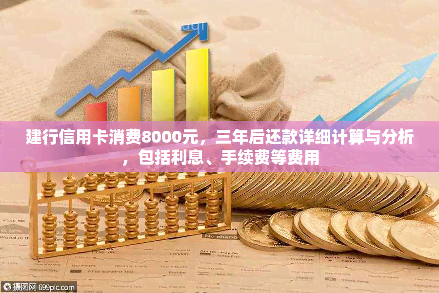 建行信用卡消费8000元，三年后还款详细计算与分析，包括利息、手续费等费用