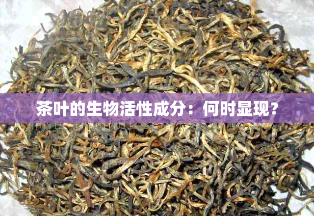 茶叶的生物活性成分：何时显现？