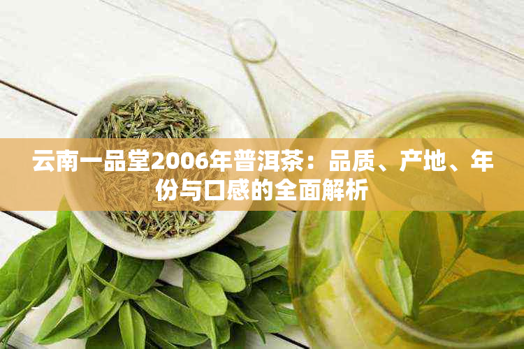 云南一品堂2006年普洱茶：品质、产地、年份与口感的全面解析