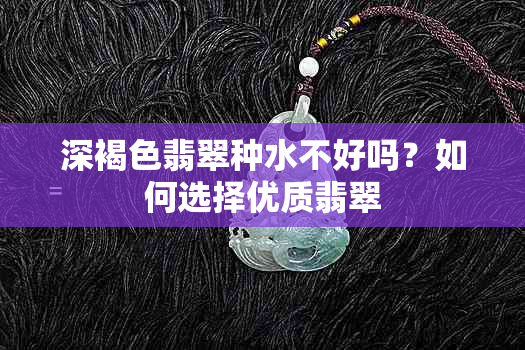 深褐色翡翠种水不好吗？如何选择优质翡翠