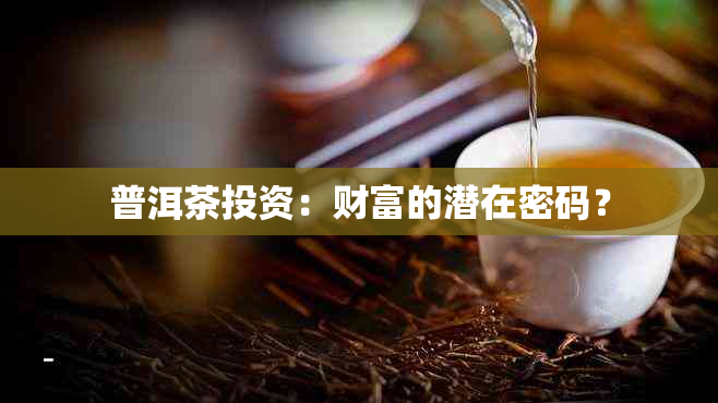 普洱茶投资：财富的潜在密码？