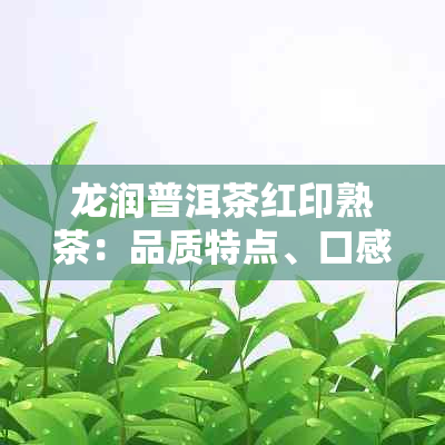 龙润普洱茶红印熟茶：品质特点、口感评价及冲泡方法，一篇全面解答