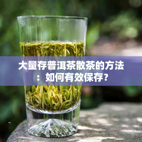 大量存普洱茶散茶的方法：如何有效保存？