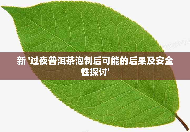 新 '过夜普洱茶泡制后可能的后果及安全性探讨'