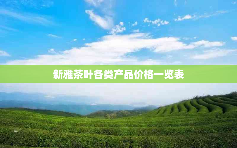 新雅茶叶各类产品价格一览表