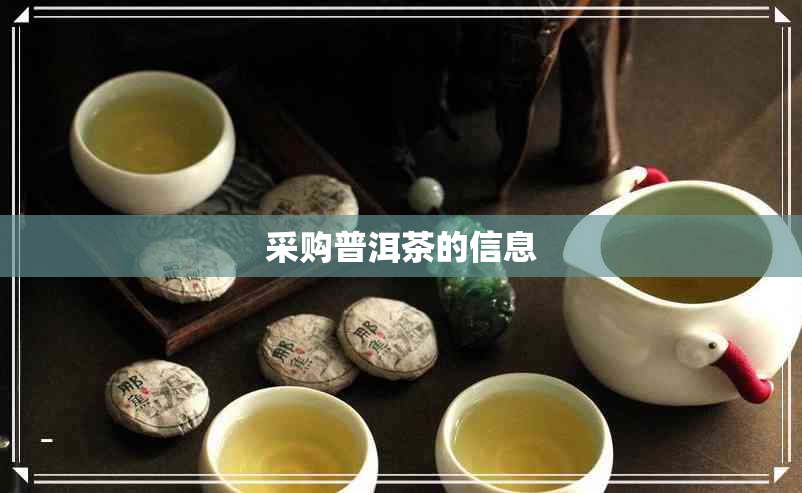 采购普洱茶的信息