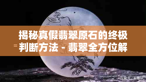 揭秘真假翡翠原石的终极判断方法 - 翡翠全方位解析