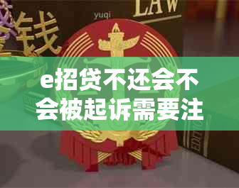 e招贷不还会不会被起诉需要注意什么