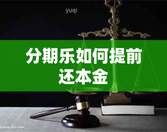 分期乐如何提前还本金