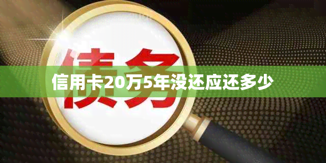 信用卡20万5年没还应还多少