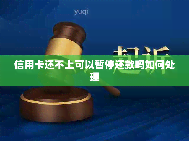 信用卡还不上可以暂停还款吗如何处理