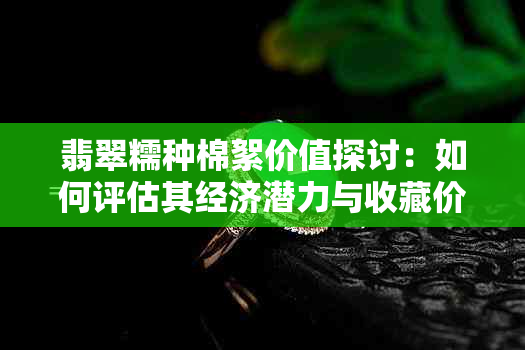 翡翠糯种棉絮价值探讨：如何评估其经济潜力与收藏价值？